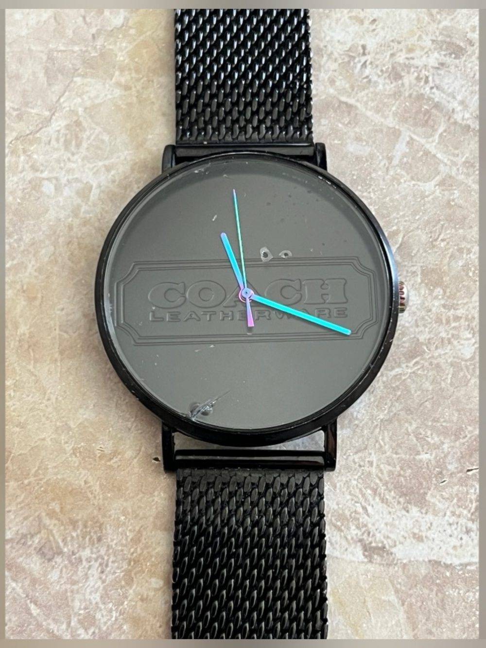 Coach Men's Charles Model Black Color Mesh Stainless Steel Bracelet Watch - Picture 4 of 11